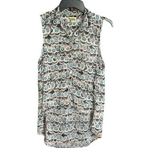 Show Me Your Mumu‎ Sleeveless Size Small Button Up High Low Design Top #GH13-5
